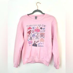 Taylor Swift Eras 2.0 Women’s Pink Cotton Crewneck Sweatshirt Size Small